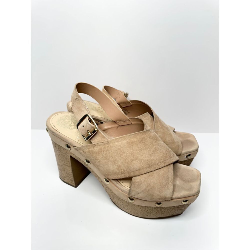 Vince Camuto Sandals Womens Size 6 Tan‎ Slingback Platform Open Toe Heels